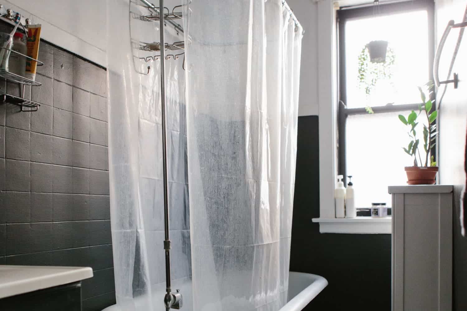 clean curtain shower