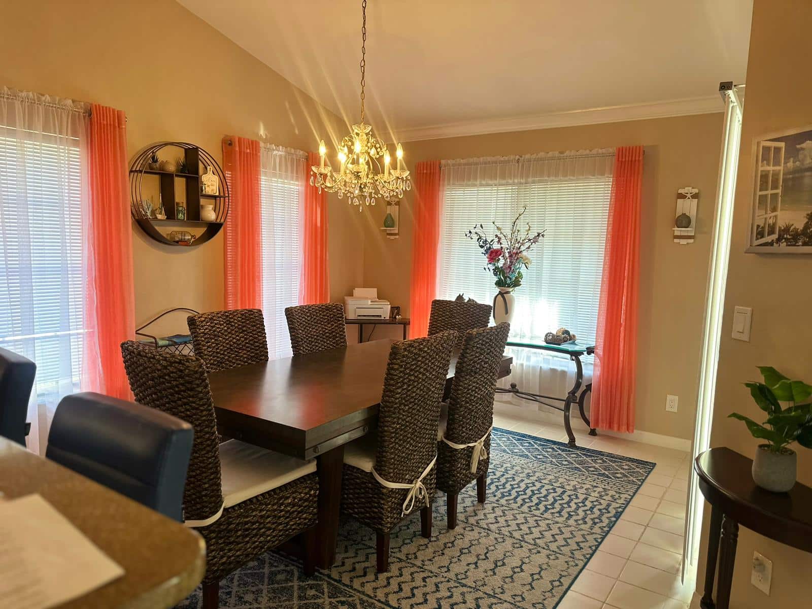 a clean dining room