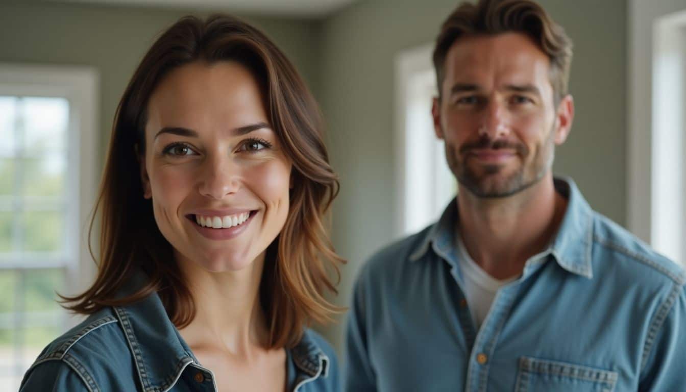 A couple observing cleaners in a newly renovated home in Atlanta.