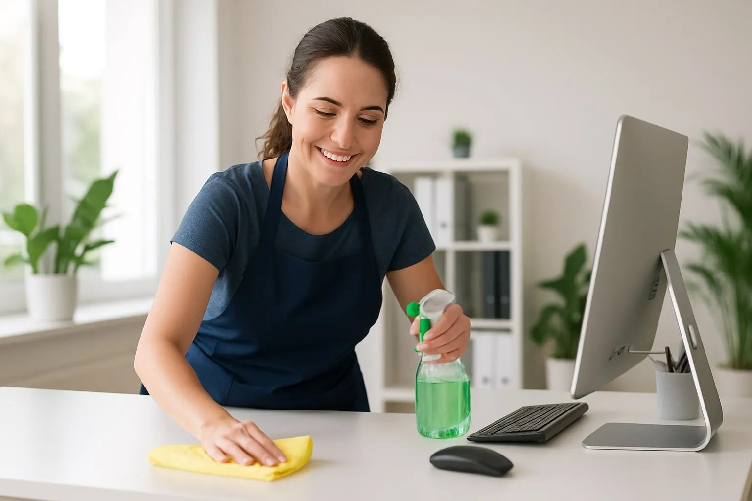 cleaning_lady_cleaning_desk office cleaning