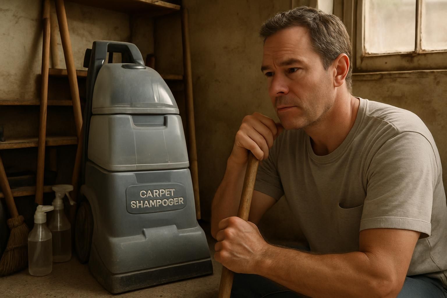 Technician operating a floor polisher for deep cleaning