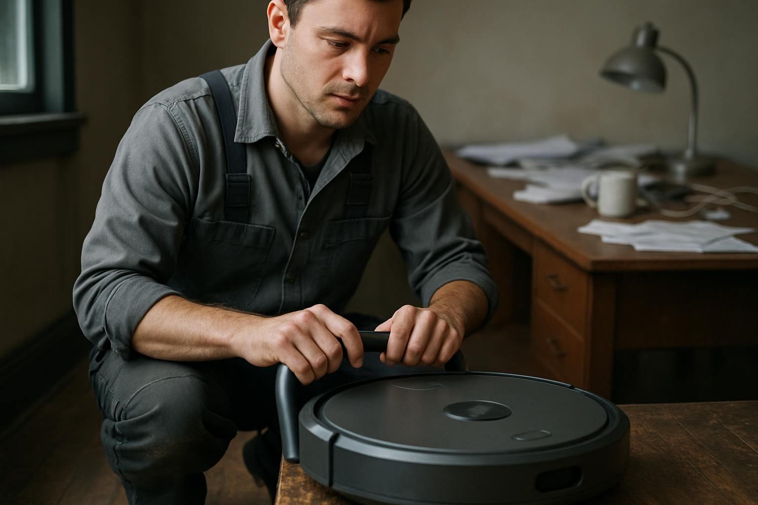 Automated floor scrubber and mobile device for inventory tracking