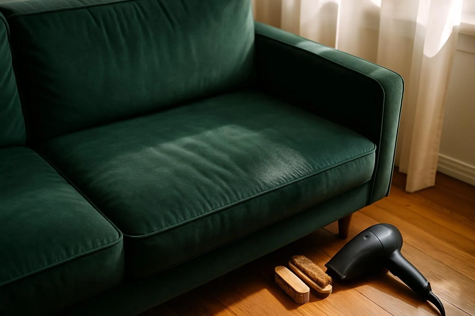 preparing-to-clean-a-velvet-couch