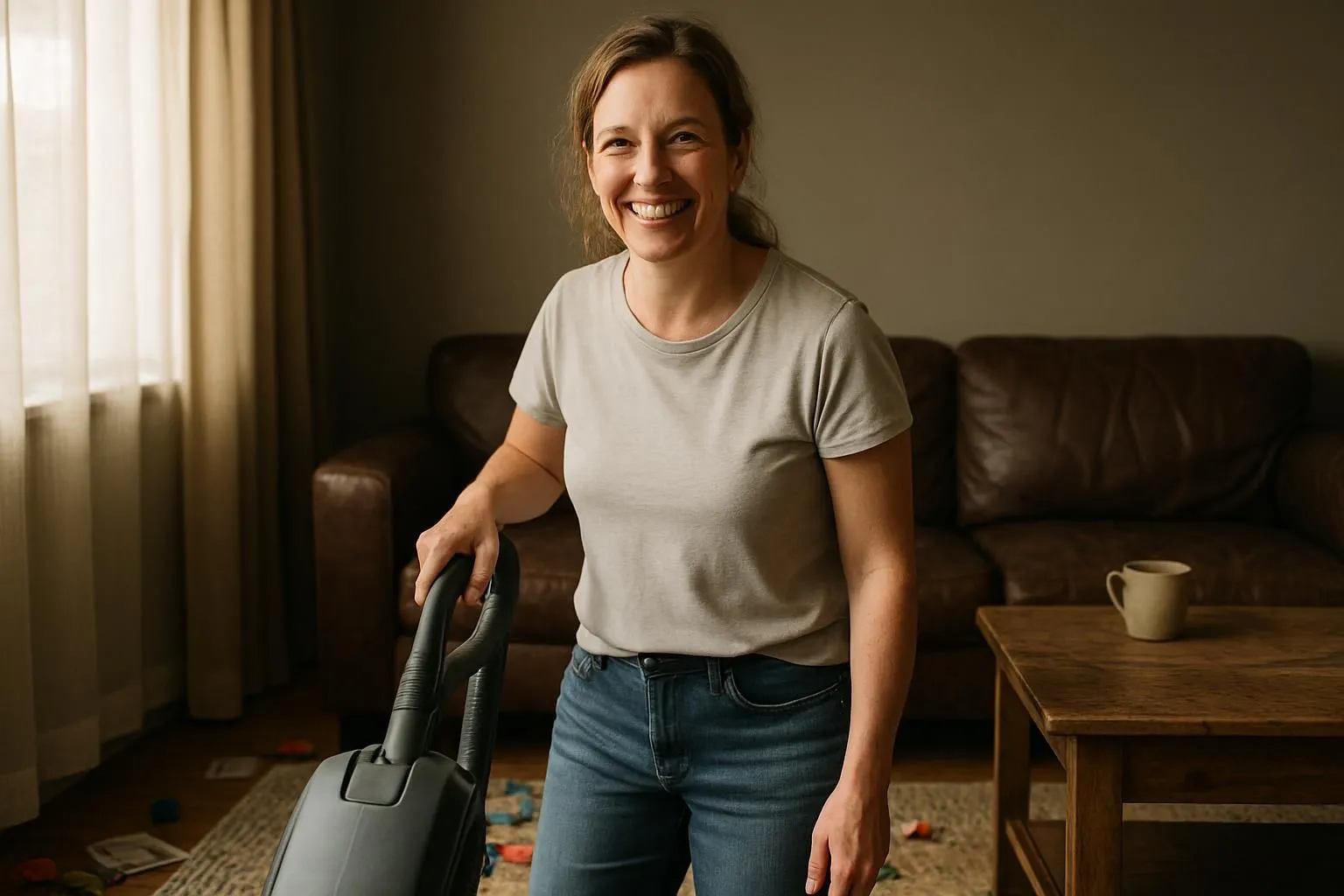 Homeowner walking through a cleaning plan with a contractor