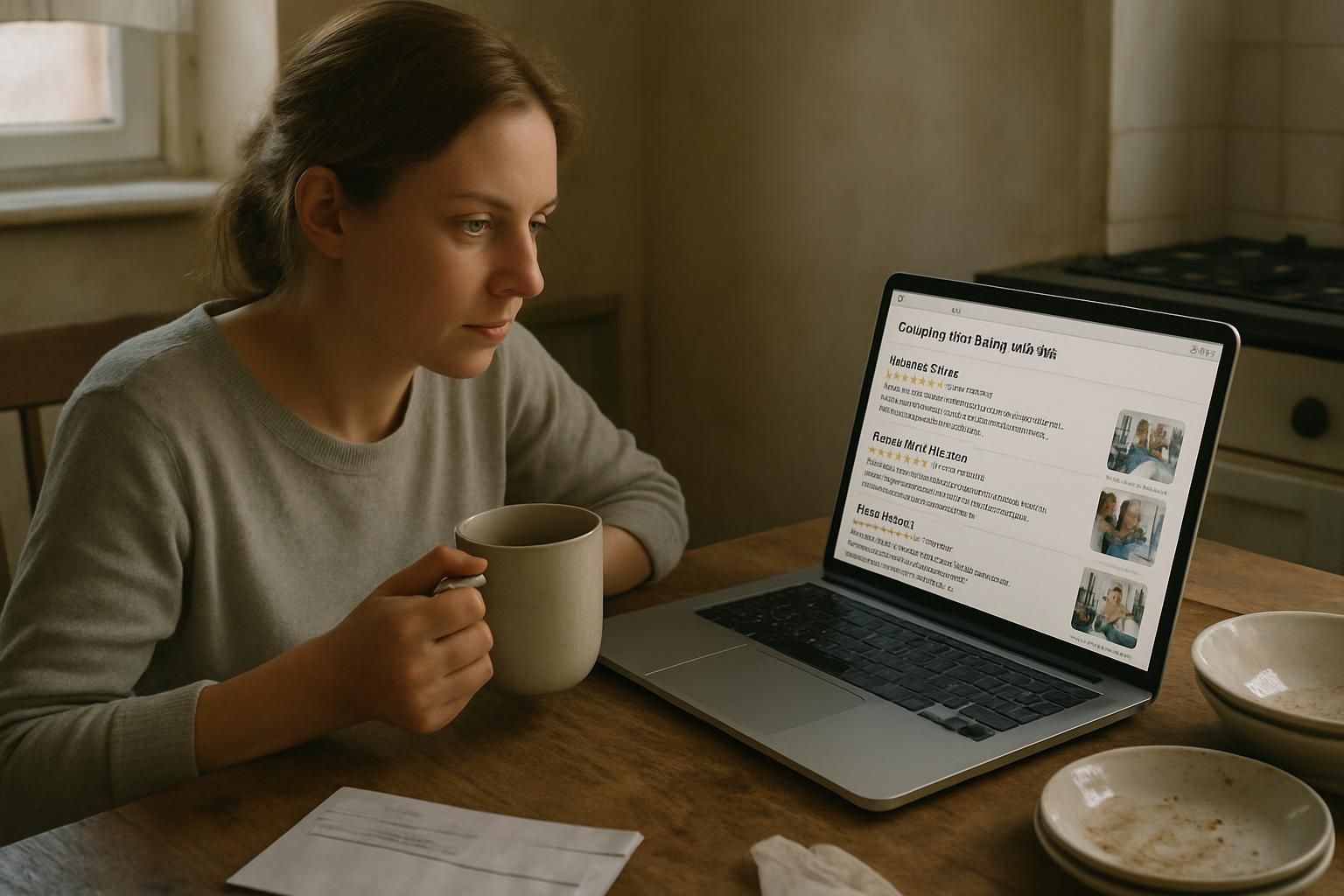 Homeowner reviewing a checklist to choose a cleaning service