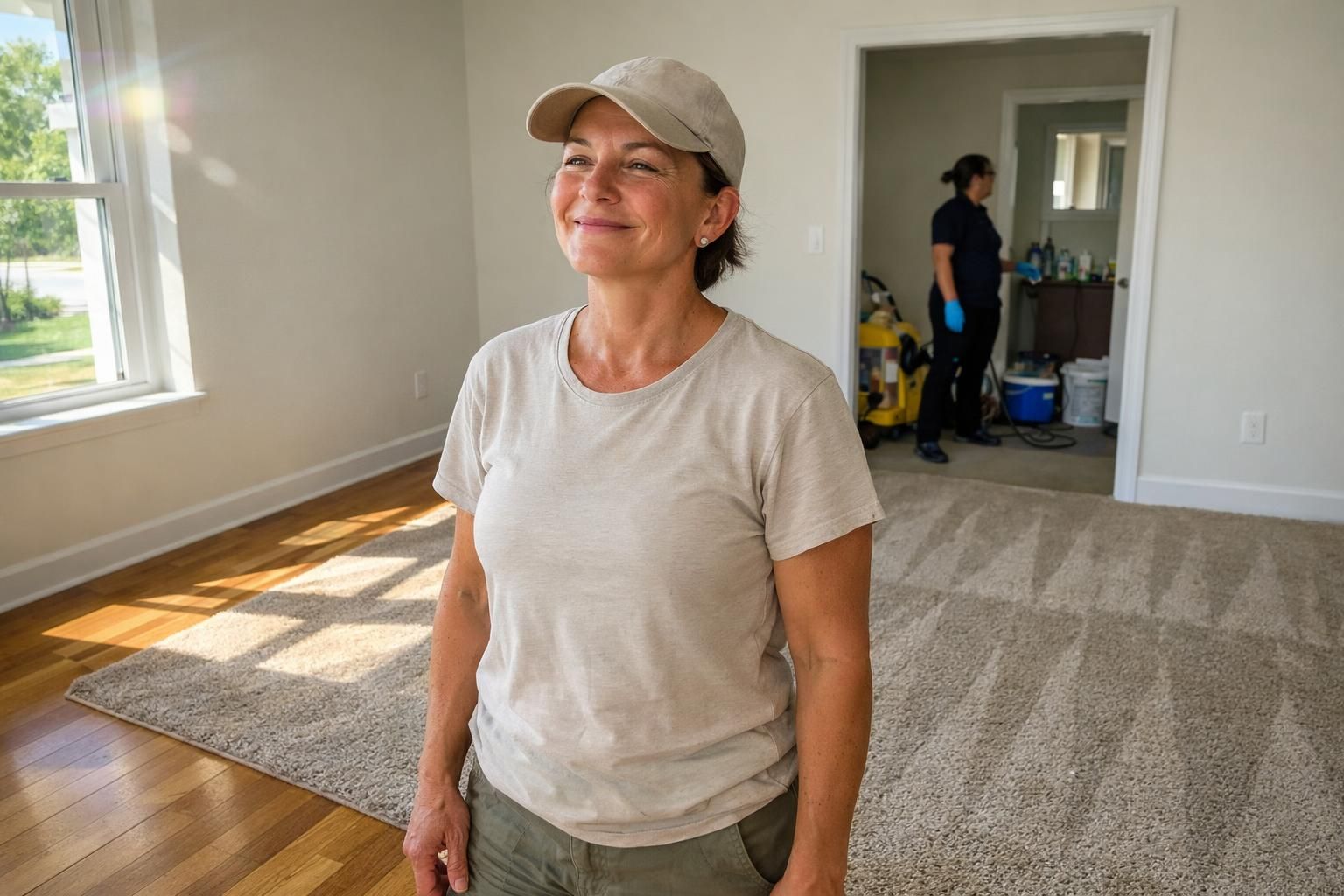 A relaxed person enjoys their newly constructed, move-in-ready home.